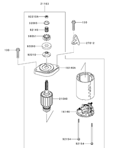 Kawasaki Fr651v-As08 Starter Diagram and Parts List for XT2-LX46KW (Carb-13WFA1CT210)(2015) Cub Cadet Lawn Tractor